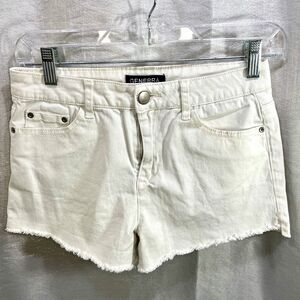 GENERRA White Mini Jean Shorts Raw Edge Juniors Size 5